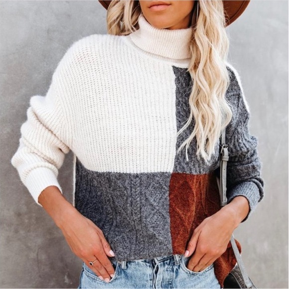 Vici Grayce Colorblock Turtleneck size M. - Picture 5 of 9